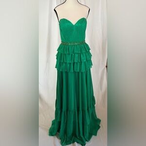 Jovani Green Strapless Dress. One of a kind Sample Size 4